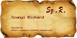 Szanyi Richárd névjegykártya
