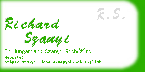 richard szanyi business card